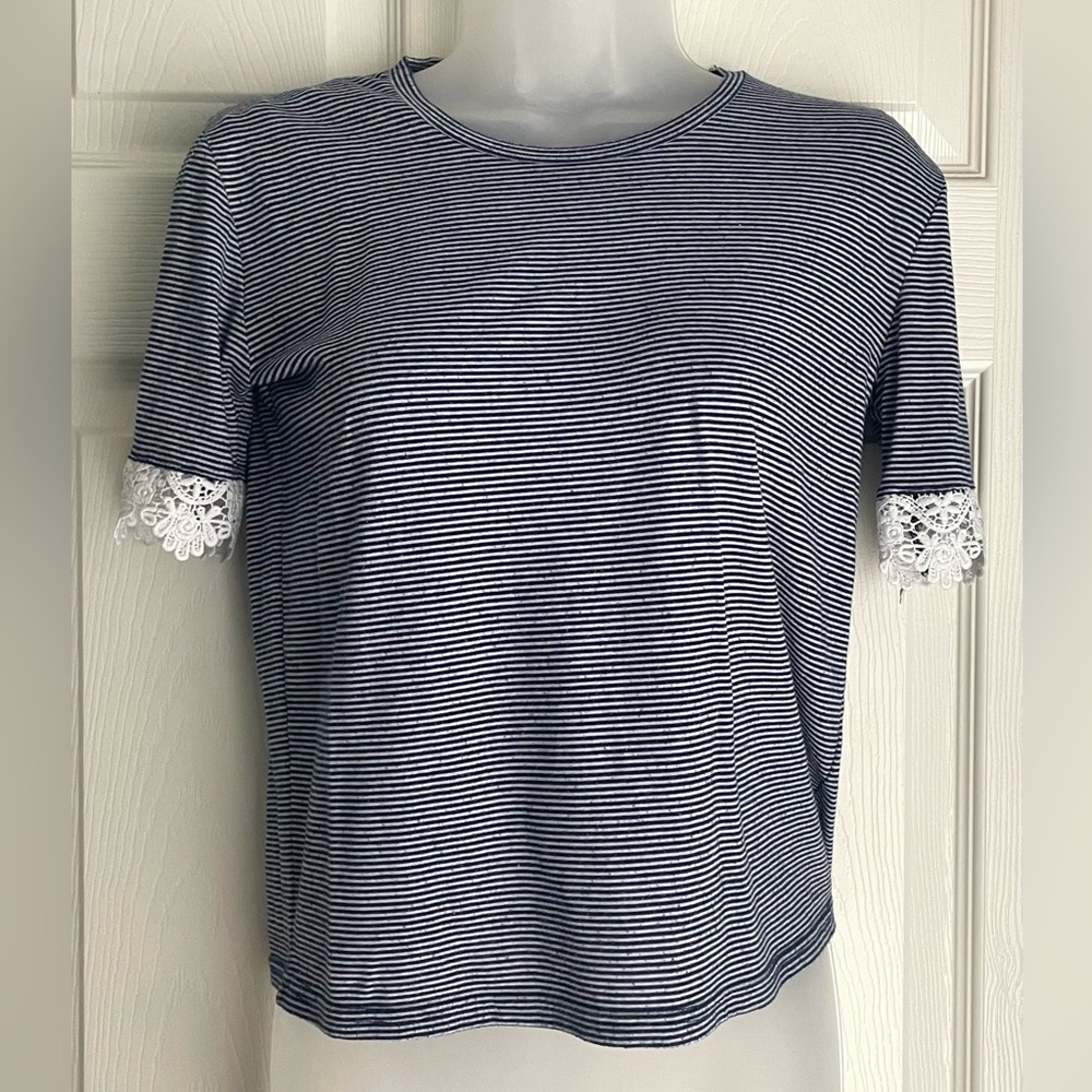 Poof Girl Kids T-Shirt Navy Blue/White